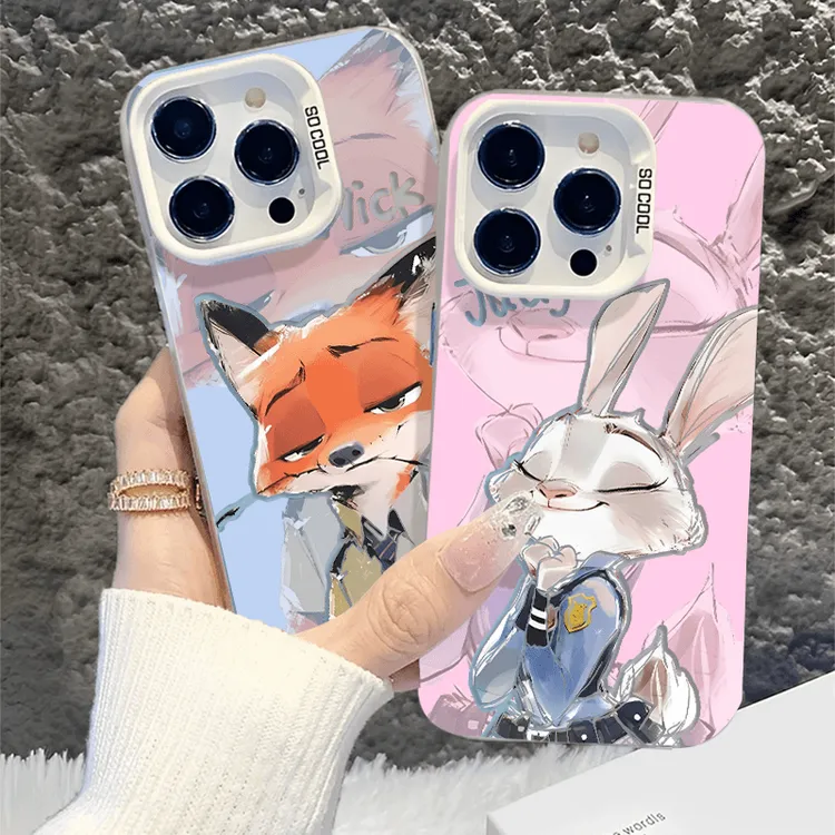 潮牌情侣手绘朱迪尼克适用苹果16手机壳华为vivo小米15可爱女OPPO