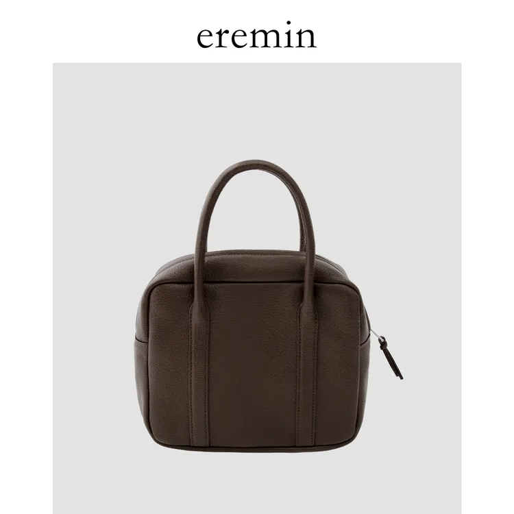 Min 进口鹿感羊皮波士顿包质感简约小方小提包