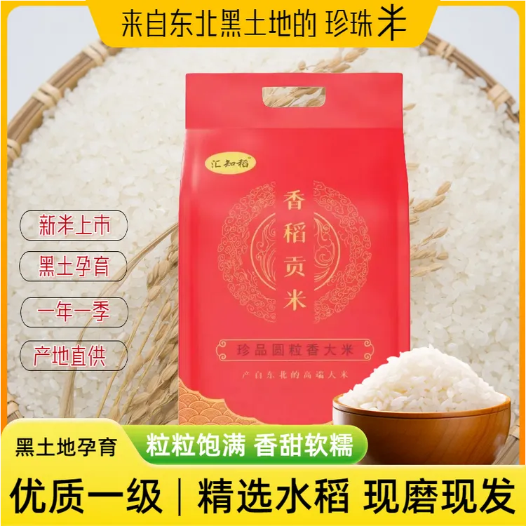 东北当季新米劲道软糯香甜颗粒饱满圆粒香大米现磨现发优质一级