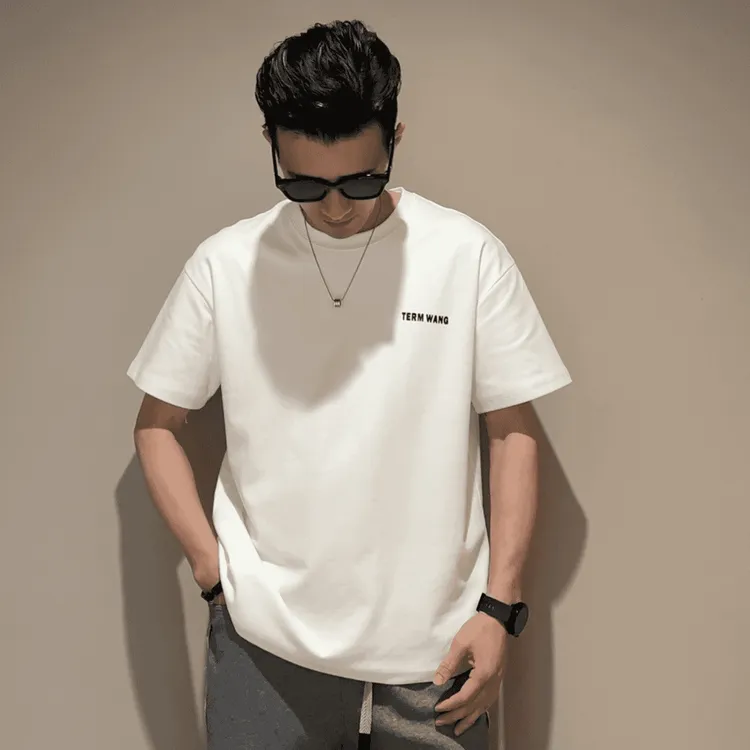 时尚男士新款短袖t恤男夏季韩版潮流简约半袖上衣港风宽松休闲