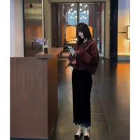 MYRA“浆果”新西兰100高支羊毛圆领如意结短款双面呢大衣XM025300