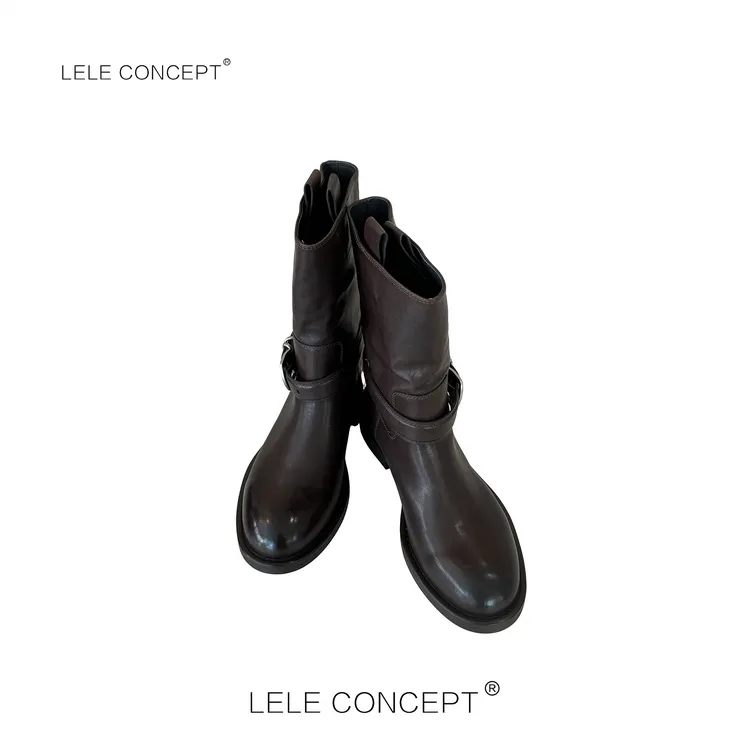 LELE CONCEPT丨时尚休闲风平底侧边夹平底靴UX25C0024W
