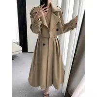 〈纪朵研〉1240秋装新款短款风衣无袖背心长款连衣裙两件套女