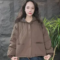 JJ常规保暖连帽棉衣长袖常规款棉衣棉服休闲外套秋冬女装宽松外穿