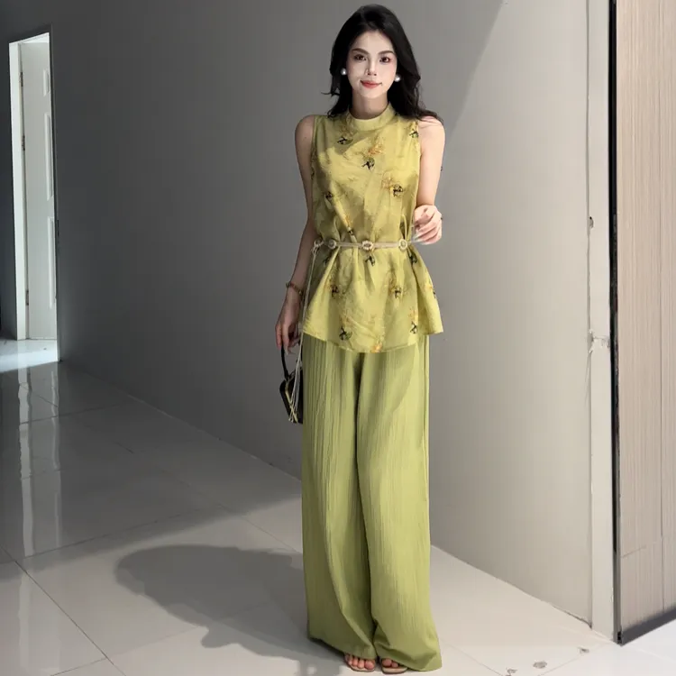 印花宽松提花女装时尚套装气质老钱风慵懒风休闲风复古中式显瘦