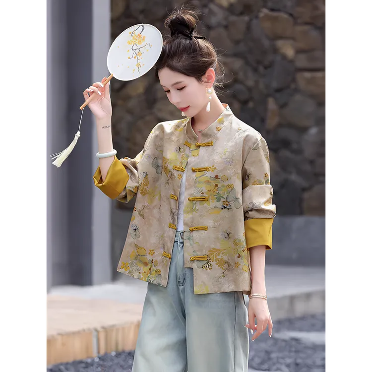 独特超好看新中式国风超火唐装短外套女2025年新款文艺盘扣上衣潮