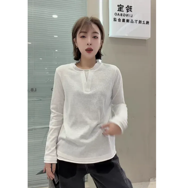 今年流行时尚爆款穿搭ins风2026早春新款韩版设计感假两件上衣潮