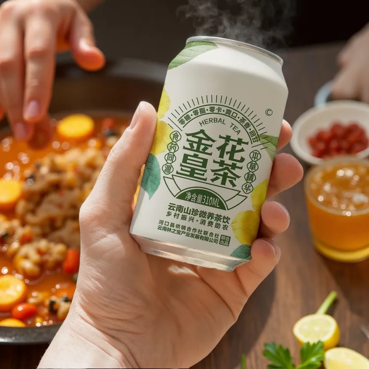 植物饮料云南特色零糖零脂零卡爽口茶香回甘金花皇茶310ml*24