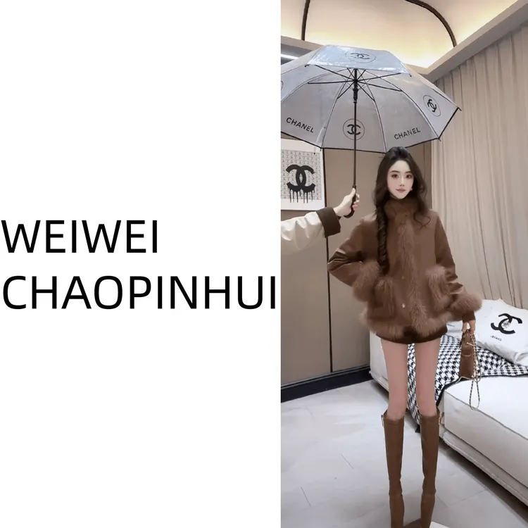 【薇薇高端欧货】冬季新款时尚洋气拼接短款白鹅绒羽绒服- 31271082