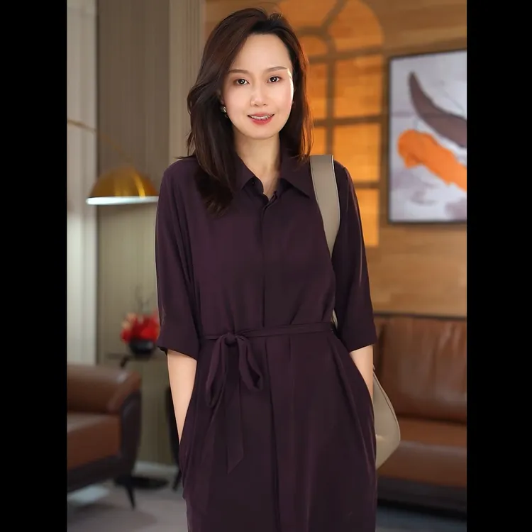 桑蚕丝优雅气质时尚百搭女装连衣裙82496892