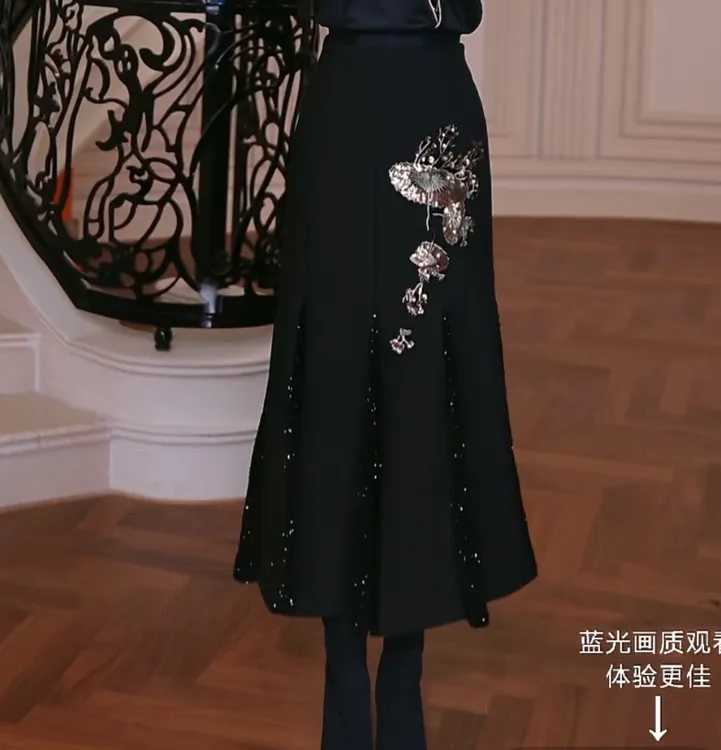 【芙娜妮】秋冬季时尚轻奢鱼尾裙女款爆款2025新款裙子F2531150B