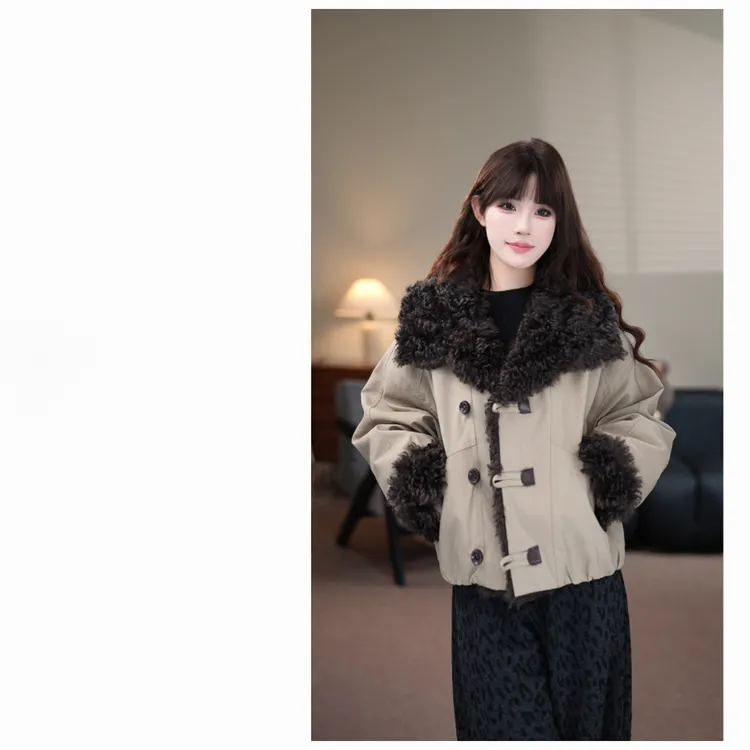 珩绣90白鸭绒冬季2025新款高级感毛领羽绒服 A28888