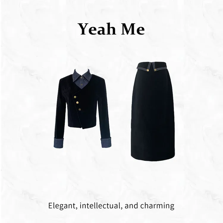 Yeah Me-【挪威街区】秋季新款时尚显瘦套装连衣裙-B9627Q-B9628Q