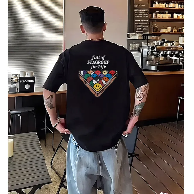 【重磅纯棉】新款潮流印花短袖T恤宽松圆领打底潮牌创意夏季ins