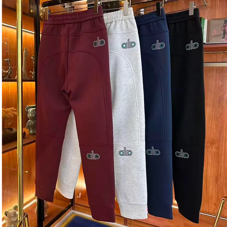 潮牌男士休闲裤秋冬新款时尚个性刺绣小脚运动裤加绒加厚百搭卫裤