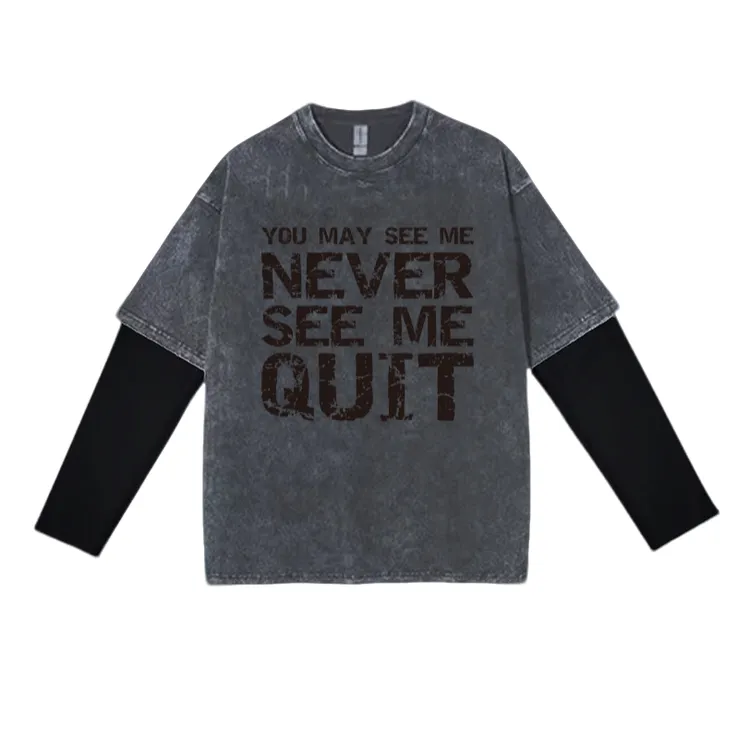 【长袖-黑体大英文】假两件长袖T恤美式潮牌宽松纯棉秋季男上衣新款