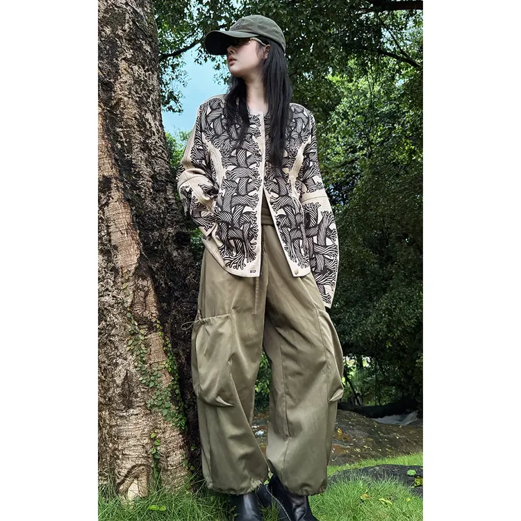 LA CALLA扭结麻绳烧花外套L52-1760