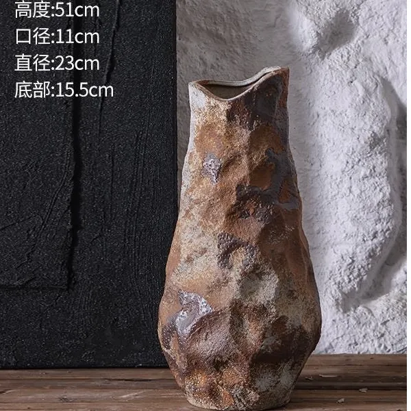 景德镇陶瓷花瓶侘寂风禅意摆件插花民宿酒店复古怀旧客厅家居花器