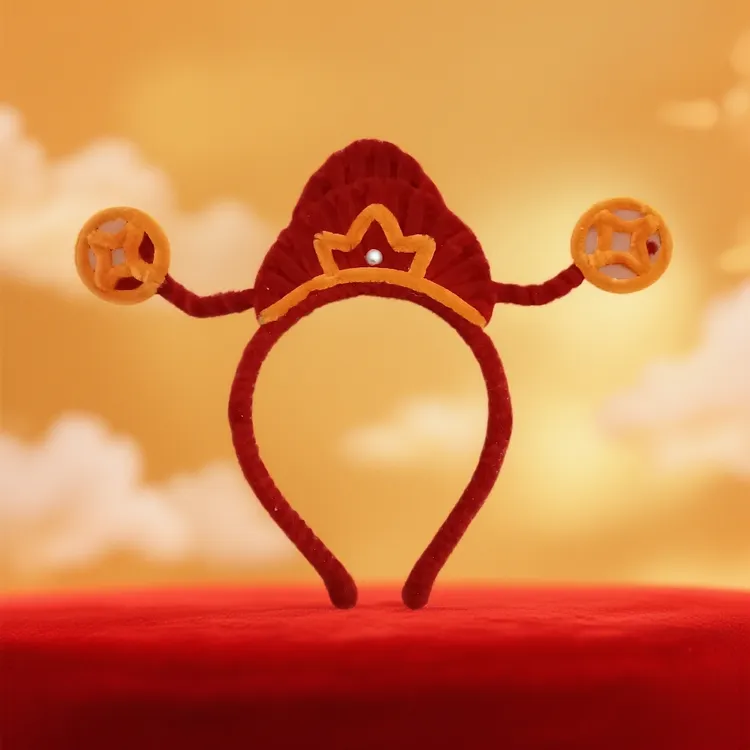 红色新年卡通发箍可爱演出表演装扮发卡成人头箍创意头饰