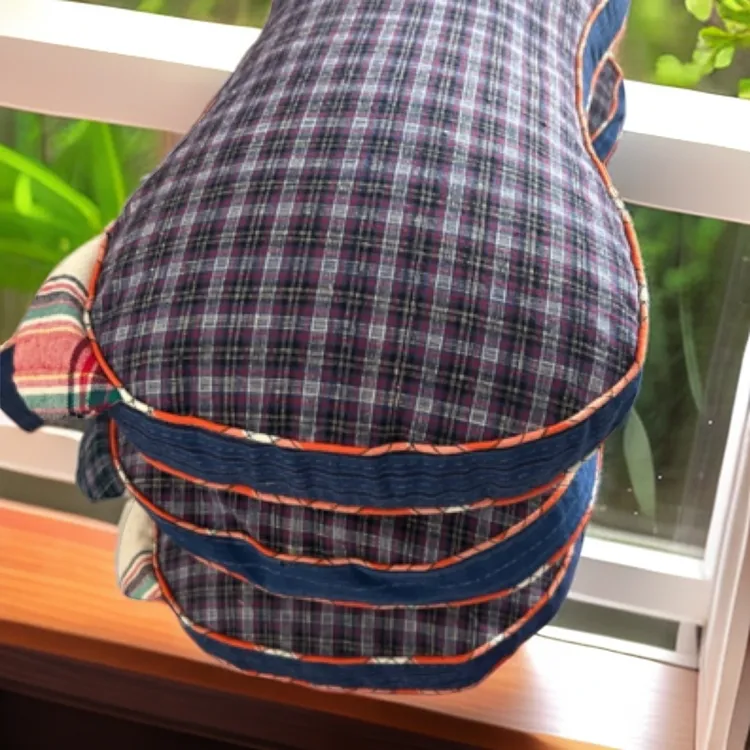 复古格子老枕套尺寸长60公分宽30公分高12公分！老粗布枕头