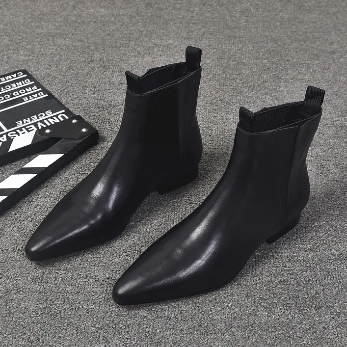 高级感炸街小短靴深口法式及踝靴切尔西韩系洋气2025欧货爆款靴子
