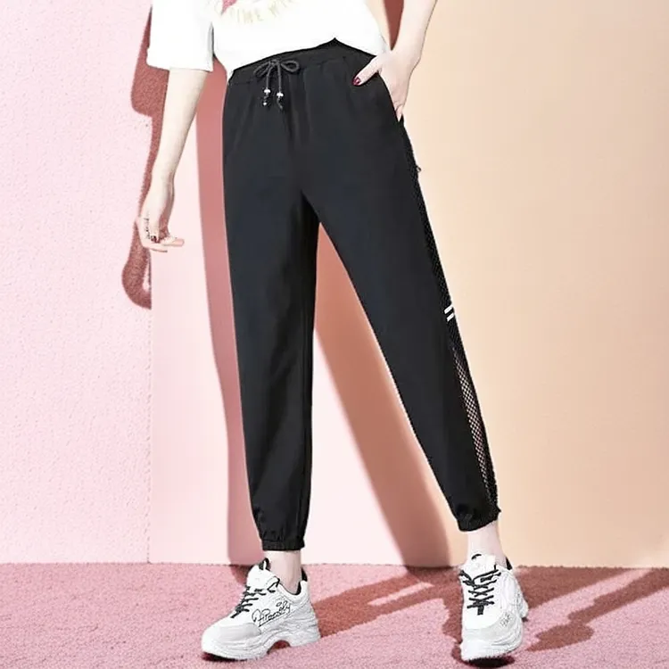 薄款束脚透气九分裤夏季休闲裤百搭显瘦长裤弹力束脚裤时尚