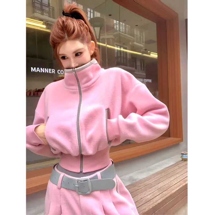 婉君【运动美学】加厚摇粒绒 秋冬立领夹克外套LWJ25D4TZ3575