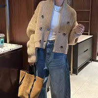 【娇娇私服定制】新款休闲排扣针织毛衣外套92112#