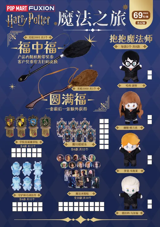 【正版】FUXION 哈利波特-魔法之旅撕撕乐盲盒