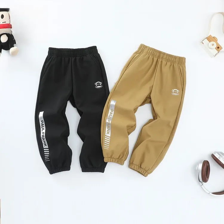 【撤柜】儿童加绒软壳裤中大童秋冬学生防水保暖日常休闲百搭长裤