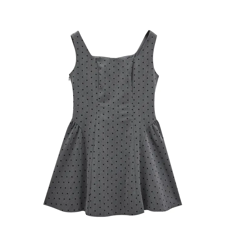 IEF/爱依服连衣裙2025夏季新款法式名媛淑女气质复古波点背心裙