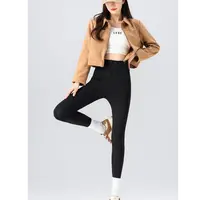 高腰厚款长裤女打底裤拉链排扣鲨鱼裤