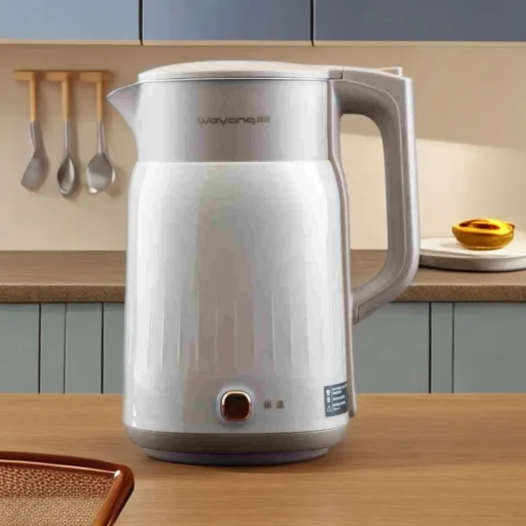 威扬家用大容量一体无缝不锈钢开水壶双层防烫自动断电