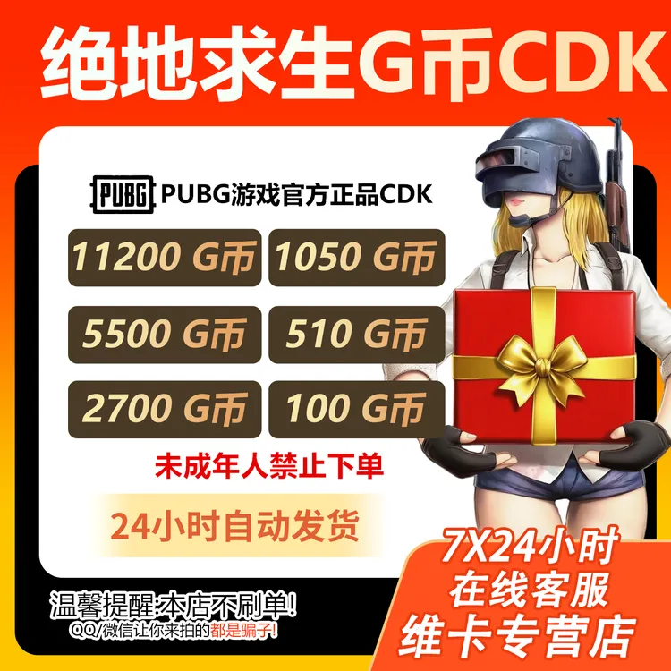 PUBG g币绝地求生G币吃鸡端游gb 游戏币官方G-coinCDK兑换码