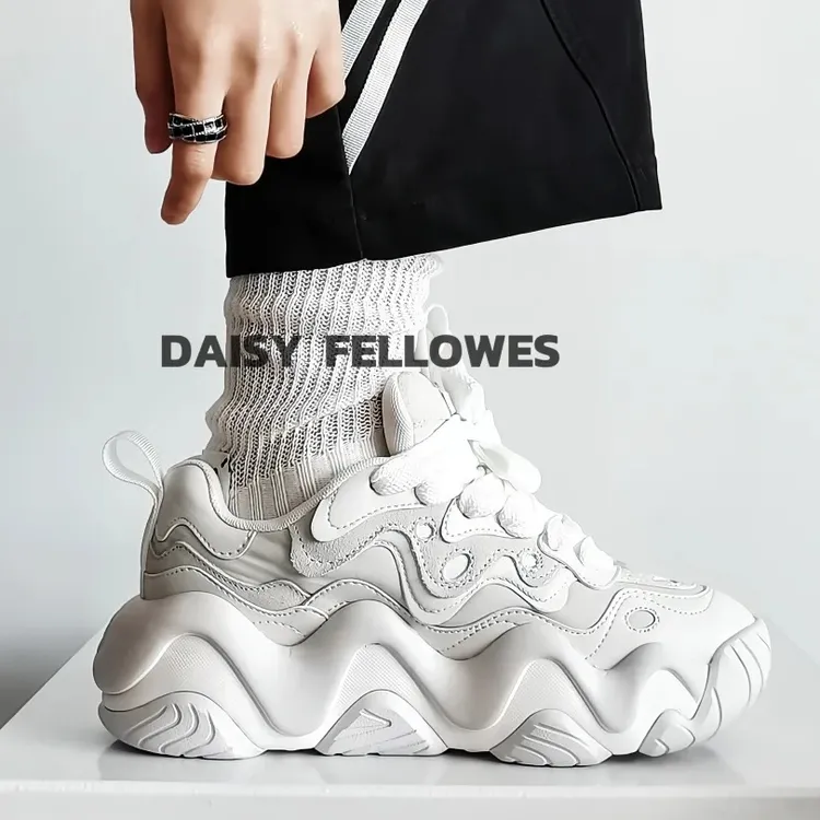 黛西法罗明星同款情侣轻奢百搭蛋糕鞋白色厚底网红潮老爹松糕鞋女