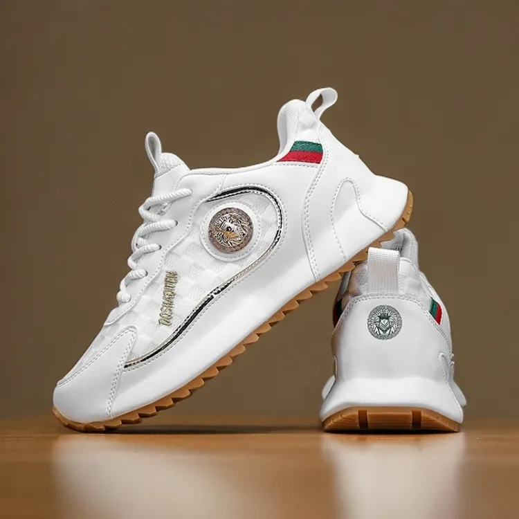 秋季透气运动鞋新款包底鞋休闲鞋低帮时尚轻奢男鞋户外白色百搭鞋