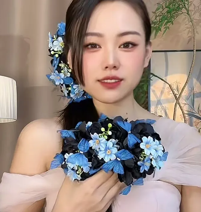 国色天香抓夹 发夹手工饰品头饰简约风森系网红法式少女风女抓夹