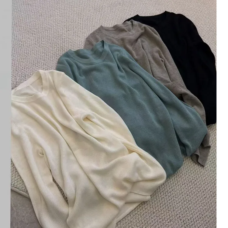 毛衣超软糯百搭纯色打底衫上衣2025早秋新款毛衣针织衫女H8-65