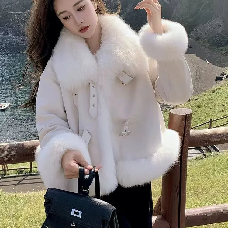 翻领优等品保暖纯色女短款羽绒服加厚百搭秋冬