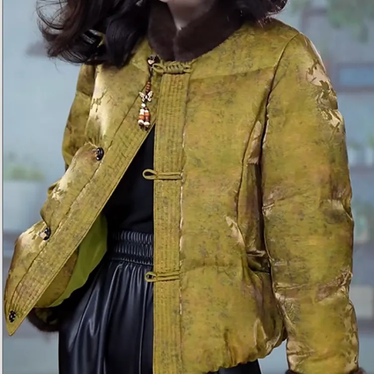 C199【羽绒服】2025冬季新款时尚国风气质保暖加厚休闲减龄羽绒服