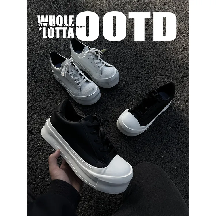 NewRockStarChoppa弯刀系列三色厚底增高板鞋 百搭通勤穿搭休闲鞋