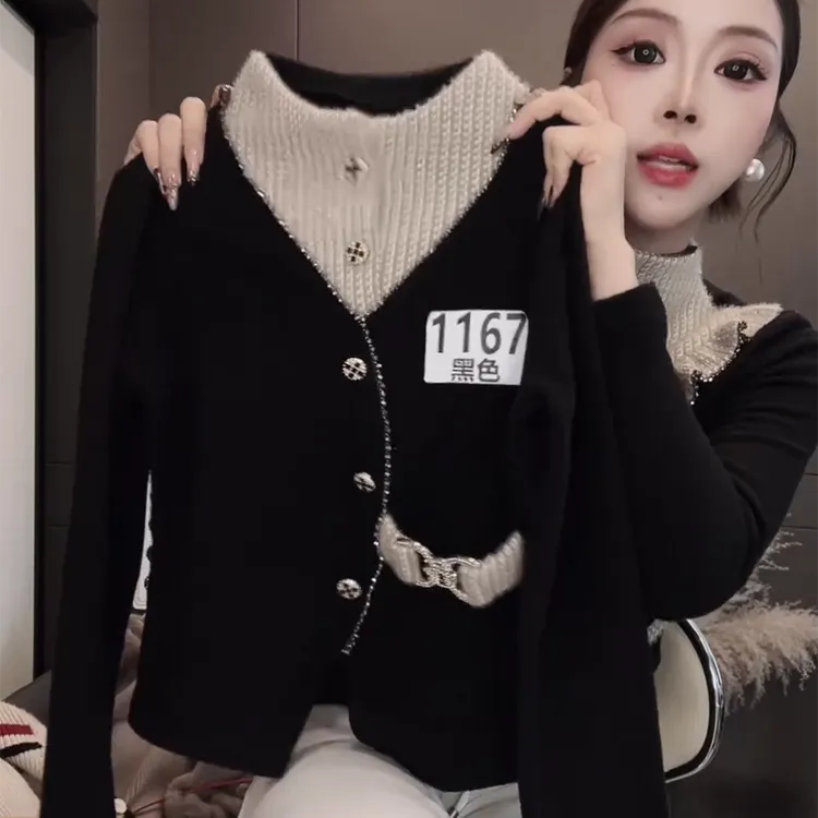 2025冬季新款 时尚贵气T恤打底衫设计感上衣