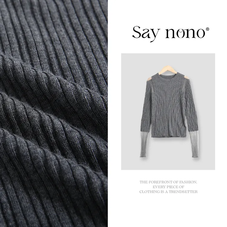 懒猫nono│Saynono 欧根纱羊毛混纺针织衫套头/XXSBH25112