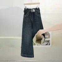 【有弹性，高品质】女童加绒牛仔裤秋冬新款中大童洋气宽松时尚