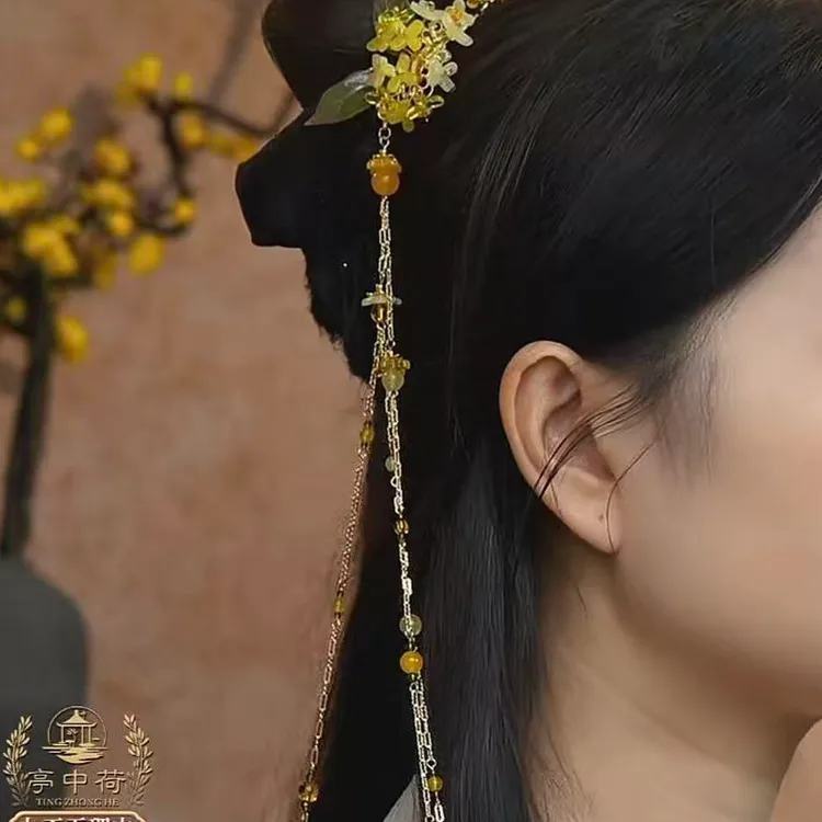 铜合金手链 亭中荷【秋意浓】发链