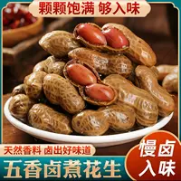 两包两斤卤汁花生卤煮带壳五香盐水香辣水煮花生米下酒菜零食啤酒