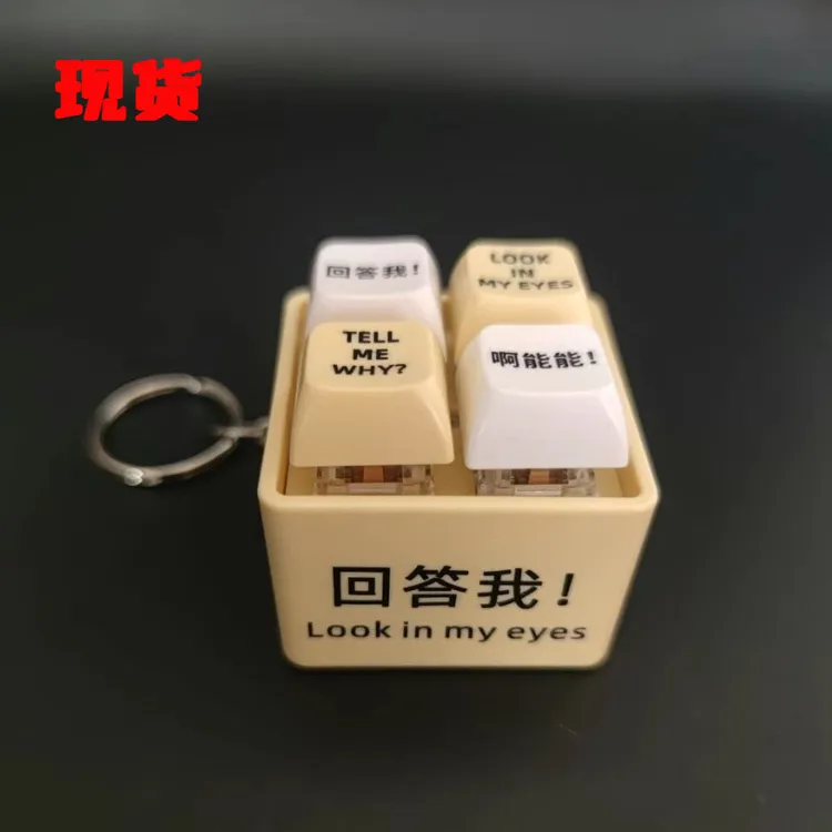 现货！回答我玩具语录发音发光钥匙扣解压挂件按键玩具H399B