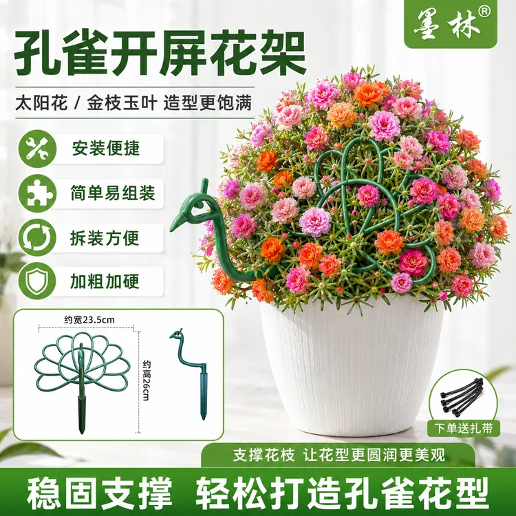 墨林太阳花孔雀开屏花架造型架耐风化塑料金枝玉叶蟹爪兰吊兰支架商品图
