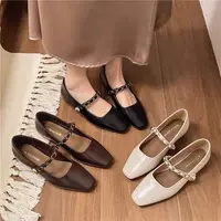 晚晚风方头单鞋女2025春季新款复古百搭玛丽珍鞋配裙奶奶鞋JD-937