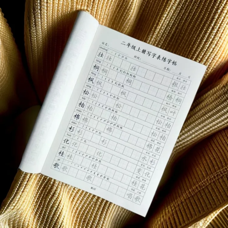 二年级语文同步写字表练字帖笔顺笔画拼音组词装订版